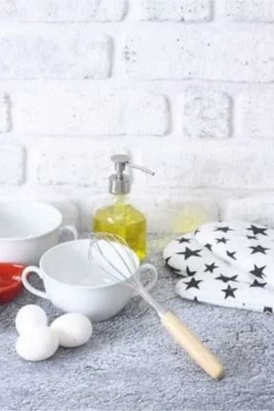 sweenhome Stainless Steel Wire Whisk with Bamboo Handle 29 cm