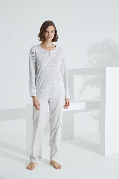 Evia Angelique 100% Cotton Long Sleeve Women's Pajamas Set 21504