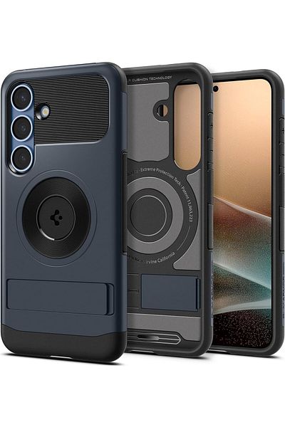 Spigen Slim Armor MagFit for Samsung Galaxy S25 PLUS case with Kickstand - Metal Slate