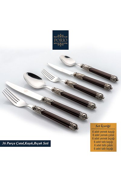 Porio Stainless Steel 36 Piece 6-Person Cutlery Set Pr60-1010