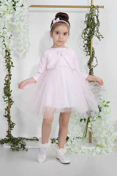 MİNİMONY Star Pattern Bolero Hair Band Eid Νυφικό Βραδινό Φόρεμα Σετ 3 Ροζ 2008