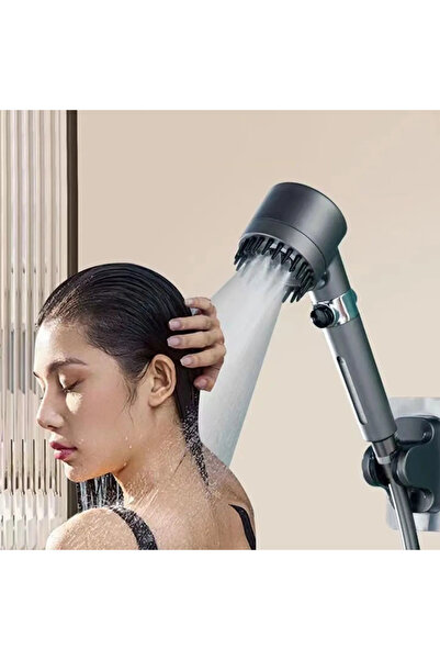 teknotrust Çok Fonksiyonlu Krom Duş Başlığı Seti, Masaj ve Filtreli, Hortum v...