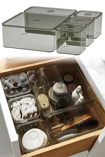 Binbirreyon 5 Pieces Organize Box with Lid - Drawer Organizer Dd044