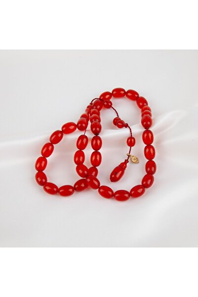 LapisDo Dice Amber Beyzi Cut 8X11Mm Rosary -Transparent Red