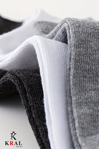 KRAL SOCKS Women's - Men's (10 Pairs) Plain Pattern Economical Ankle Length Booties Socks