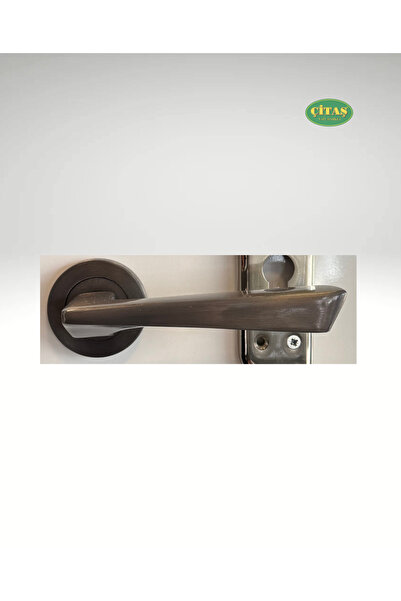 ÇİTAŞ PİRAMİT MODEL ANTRASİT GRİ LÜX ROZETLİ ODA KAPI KOLU (ÖN-ARKA TAKIM)