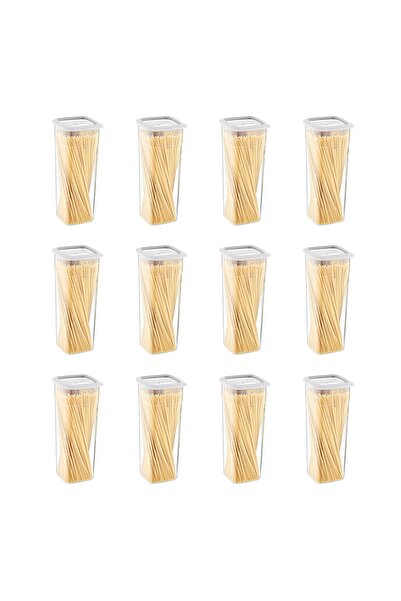 Smartware Set of 12 Scale Square Storage Container White 2140 ml