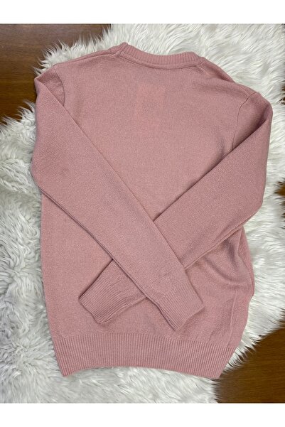 skycott parlak taş kelebek detaylı kız çocuk kazak pembe