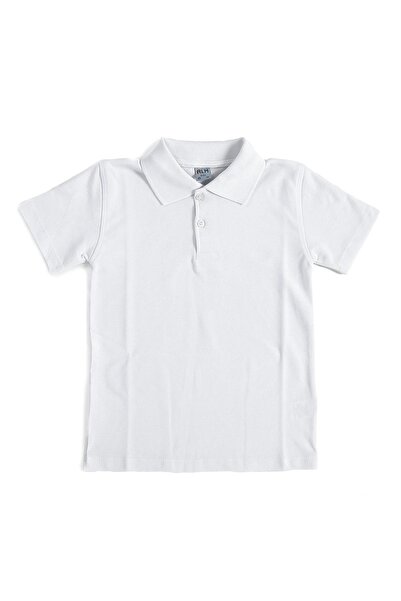 xdeonss White Short Sleeve Solid Color Collared 6-16 Years Old Children's Sch...