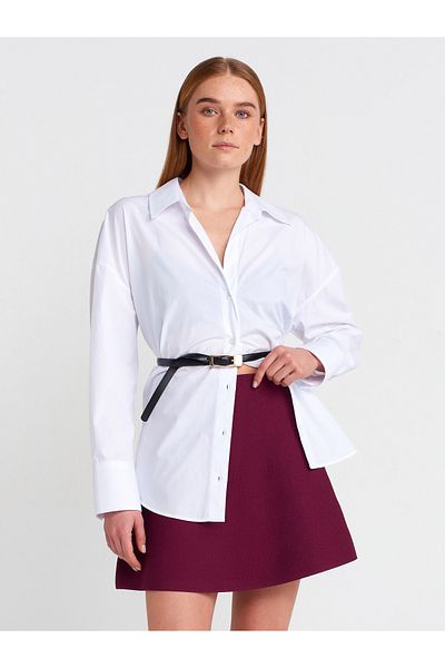 Dilvin 80123 Fusta tricot cu talie elastică-Bordeaux