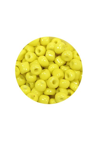 STUMBANNG Bulky Glass Sand Beads Large Size (6/0) 4 mm - 60 Grams - Yellow - Bnc126