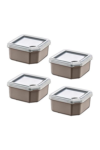 Smartware 4-Pack Q-Box Storage Container Terra 650 ml