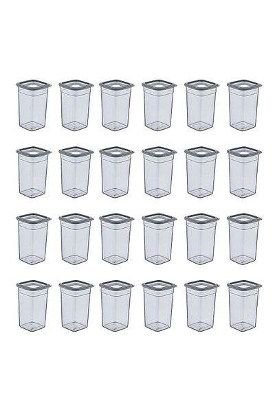 Smartware Anthracite 1440 ml - Set of 24 Square Storage Containers