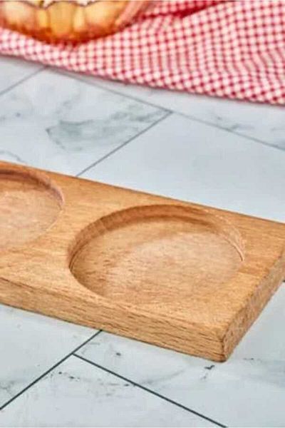 sweenhome 2 Compartment Wooden Oil Pot Base