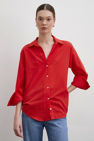 Never more Red V-Neck Enigma Shirt