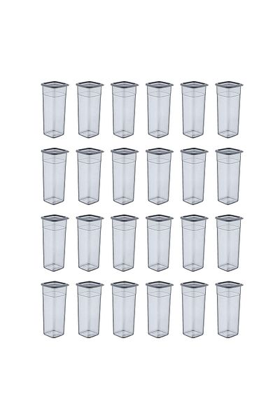 Smartware Set of 24 Anthracite 2140 ml - Square Storage Container
