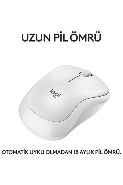 logitech M240 Sessiz Kompakt Kablosuz Bluetooth Mouse, Beyaz 910-007120