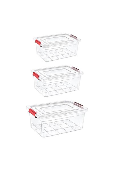 Smartware Set of 3 Smart Box Storage Containers 8-15-20 Lt