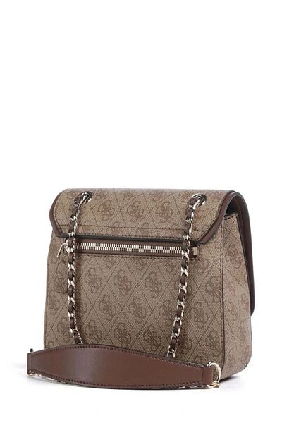 Guess Izzy Convertible Xbody Flap Women Brown Crossbody Bag Hwsg8654190-lgw