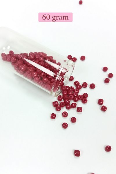 STUMBANNG Bulky Glass Sand Beads Large Size (6/0) 4 mm - 60 Grams - Burgundy - Bnc133