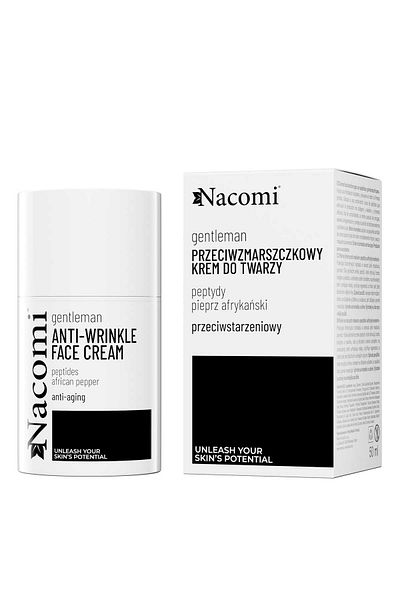Nacomi GentleMan - Αντιρυτιδική κρέμα προσώπου με πεπτίδια και αφρικανικό πιπέρι, 50 ml