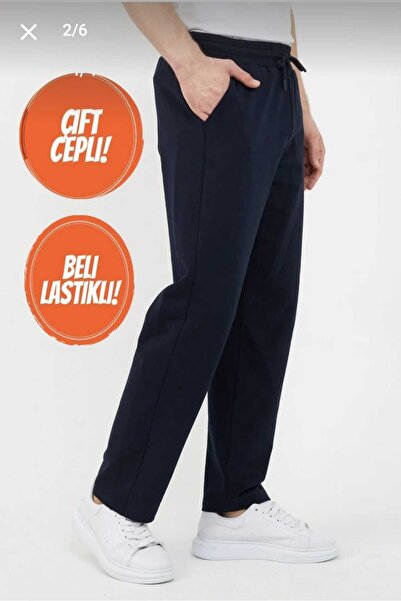 UYN SPORT Πακέτο 2 τεμαχίων Φούτερ με ψηλόμεσο και ίσιο πόδι, άνετη εφαρμογή, σε γκρι-μπλε ναυτικό χρώμα