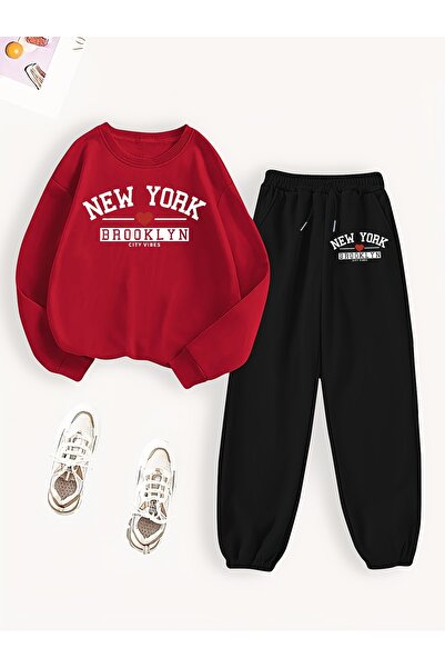 Lider Leather Σετ φούτερ και αθλητική φόρμα με στάμπα και λαιμόκοψη O-λαιμόκο...