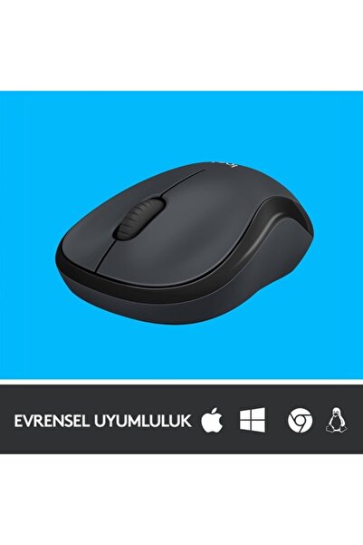 logitech M221 Sessiz Kompakt Kablosuz Mouse, Siyah 910-006510
