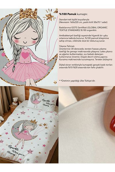 Homamia Set cuvertură de pilota unică cu model curcubeu 100% bumbac