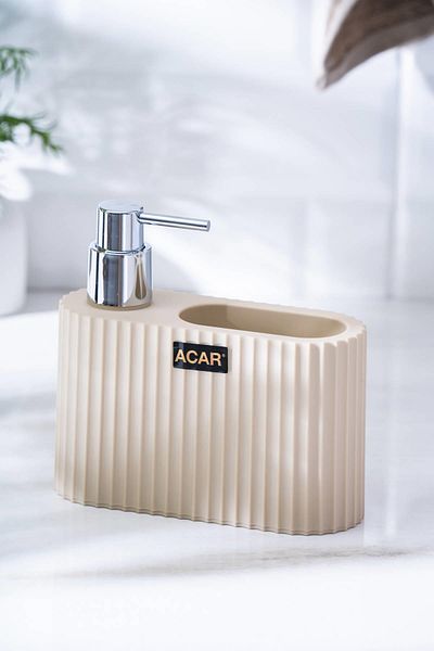 ACAR Astoria Acrylic Liquid Soap Dispenser with Sponge Chamber - Gray/Silver