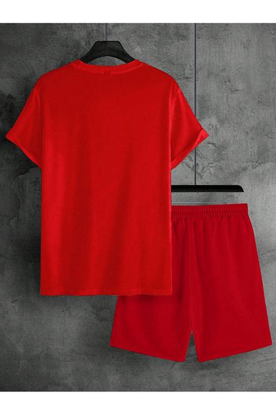 aynewmoda Paris Unisex Graphic Print Short Sleeve T-Shirt and Lace up Waist Shorts - Going Out
