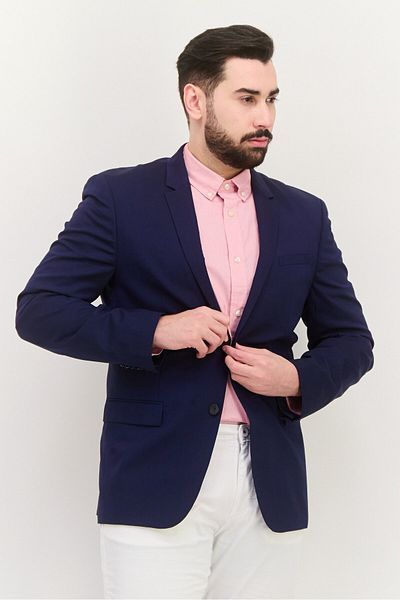Calvin Klein Men Fitted Solid Formal Blazer, Navy