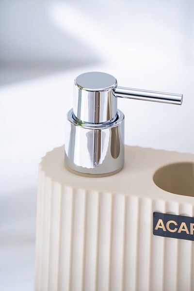 ACAR Astoria Acrylic Liquid Soap Dispenser with Sponge Chamber - Gray/Silver