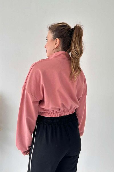 MaziButik Φούτερ Crop Ροζ