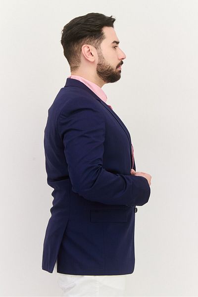 Calvin Klein Men Fitted Solid Formal Blazer, Navy