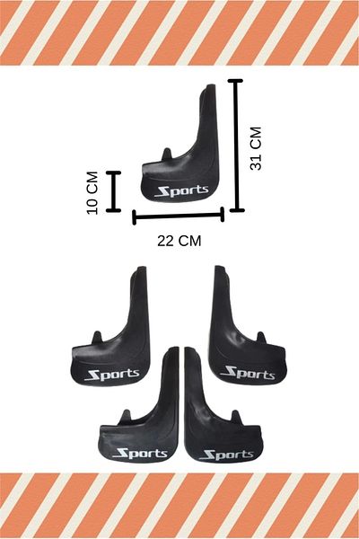 ATALAY TİCARET Yb Volswagen Caddy Sports Written 4-Piece Dust Cover Mudguard Mudflap