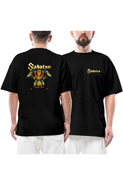 Z zepplin Μπλουζάκι Sabaton Carolus Rex μπροστινό πίσω με στάμπα μαύρο oversize