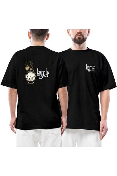 Z zepplin Lamb Of God Live In Richmond Μπροστινό πίσω εμπριμέ μαύρο μπλουζάκι Oversize