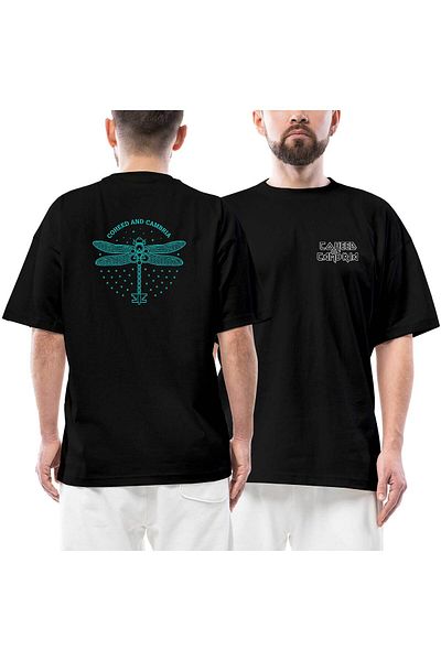 Z zepplin Μπλουζάκι Coheed and Cambria με πεταλούδα μπροστά πίσω με στάμπα μαύρο oversize