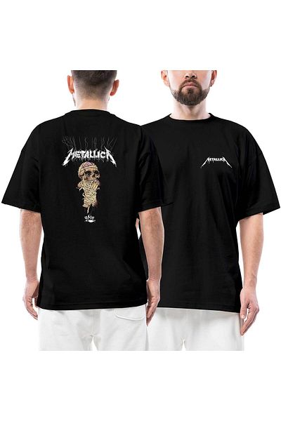 Z zepplin Μπλουζάκι Metallica One Limited Edition με κουκούλα μαύρο oversize