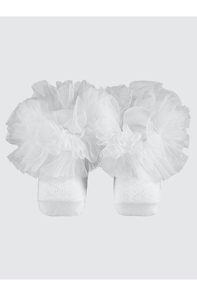 Minidamla Baby Girl Socks 0-3 Months White