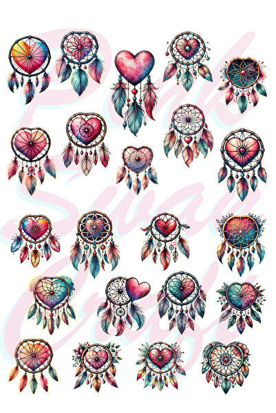 Pink Swan Craft Set de captare a viselor cu inimă vintage - autocolant, jurna...