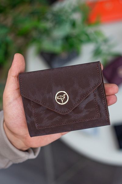 Garbalia Mini Leopard Pattern Brown Women's Wallet with Vegan Leather Coin Eyes and Lots of Card Holders