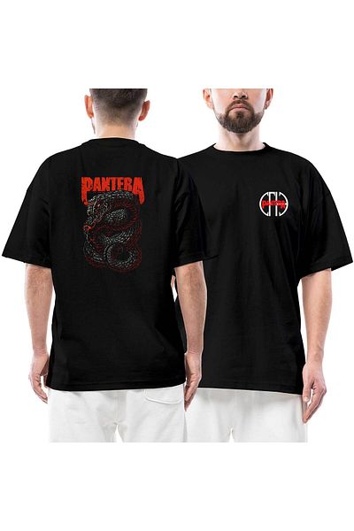 Z zepplin Μπλουζάκι Pantera με στάμπα μπροστά πίσω μαύρο oversize