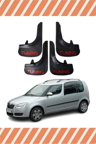 ALPAX OTOMOTİV Yb Skoda Roomster Tuning Written 4-Piece Dust Cover Mudguard Mudflap