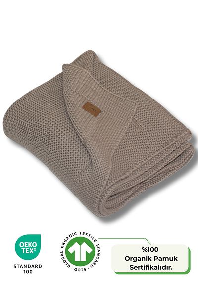 Next Baby Little Dedi Alina Organic Cotton Knitwear Knitted Brown Baby Blanket