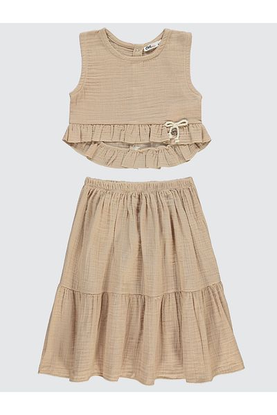 Civil Girls 6-9 Years Old Girl Beige Suit Set