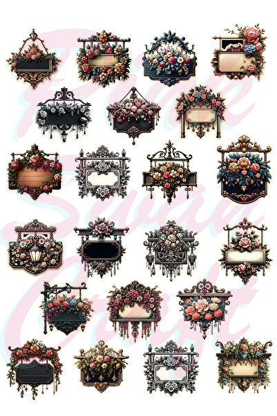 Pink Swan Craft Set de semne din lemn de epocă - Bullet Journal, Scrapbook, Planner, Agenda, Autocolant