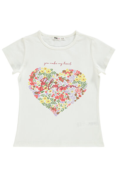 Civil Girls Volan Kollu 6-9 Yaş Tişört - Siyah 9-10 Yaş