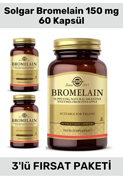 Solgar Bromelain 150 Mg 60 Kapsül 3 Adet